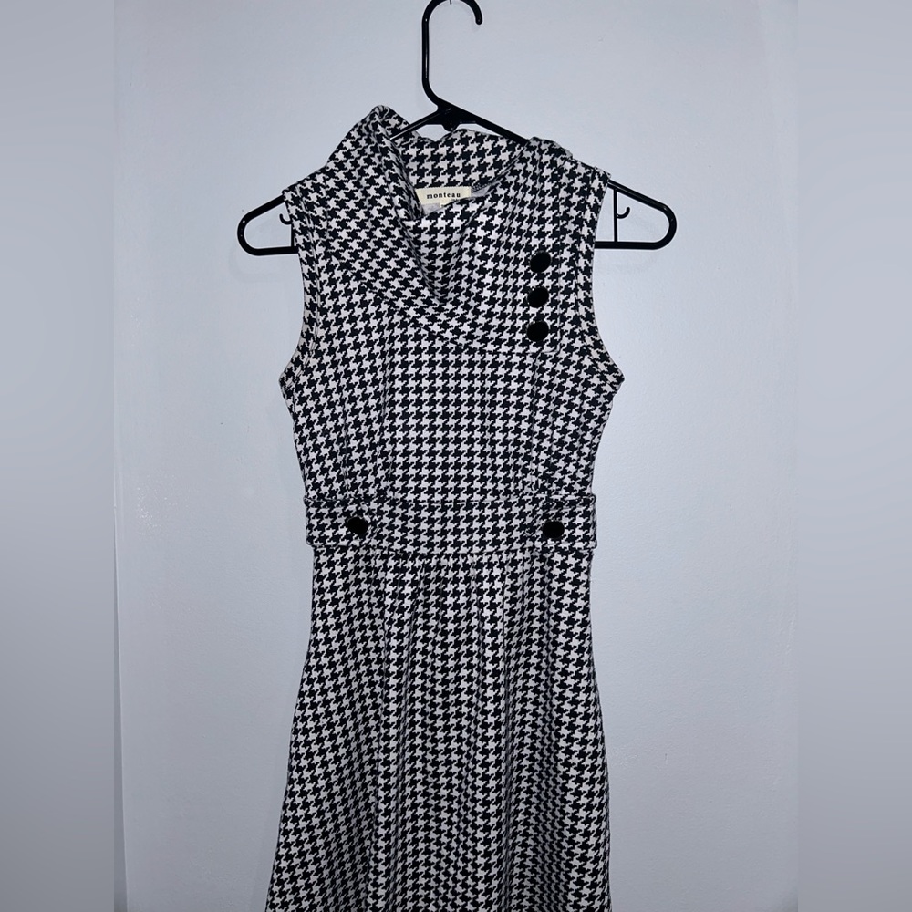 Houndstooth Black & White Dress- Monteau, Los Angeles